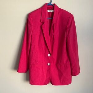 Chic Hot Pink Women's Blazer w/ Mother of Pearl Buttons (see details on sizing)